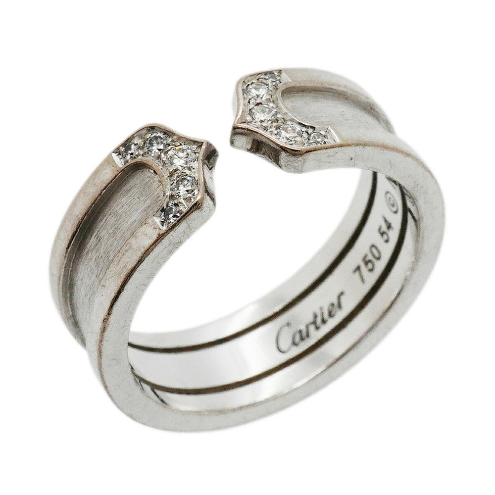 CARTIER 18k Silver Diamond Ring #54